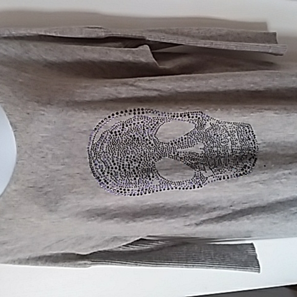 Caitlyn oversize wide neck skull bling sweater - Picture 2 of 9